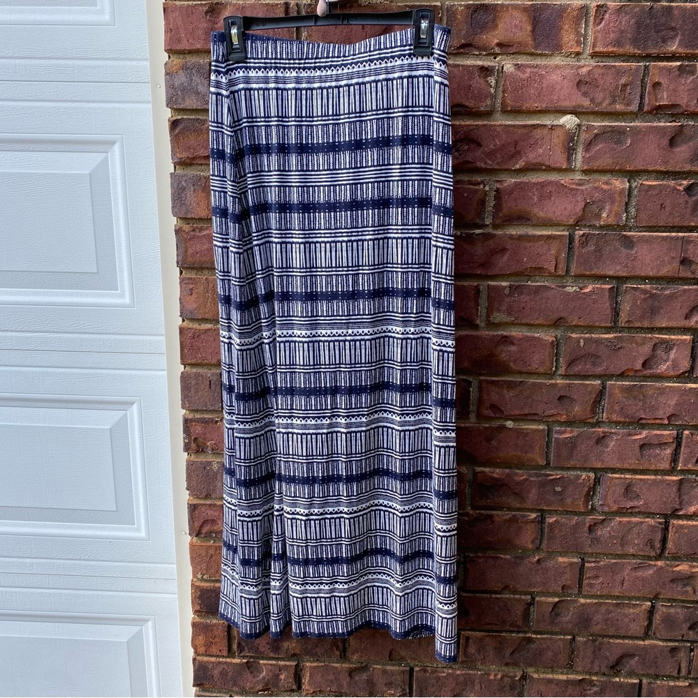 LOFT Navy & White Maxi Skirt